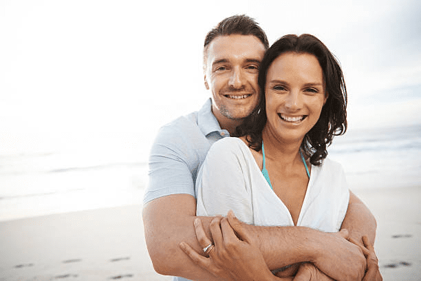 happy couple outdoor